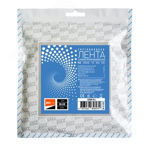 Лента светодиодная 6Вт/м 12В синий IP65 60 LED/м 5м - фото 2