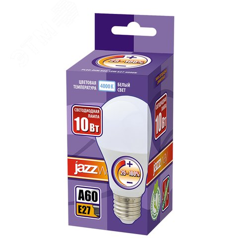 Лампа светодиодная диммируемая LED 10Вт E27 белый матовая груша - фото 2