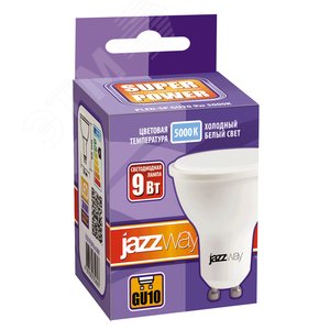 Лампа светодиодная LED 9Вт MR16 GU10 холодный 2859723A JazzWay - 2