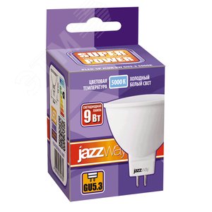 Лампа светодиодная LED 9Вт MR16 GU5.3 холодный - фото 2