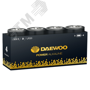 Изображение товара Элемент питания LR20 DAEWOO Power Alkaline, упаковка 4 шт. (шт)