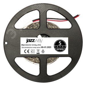 Лента светодиодная 7.2Вт/м 12В  синий IP65 30 LED/м 5м - фото 3