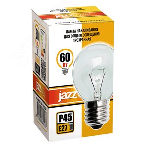Лампа накаливания P45 240V 60W E27 clear 3320287 JazzWay - 2