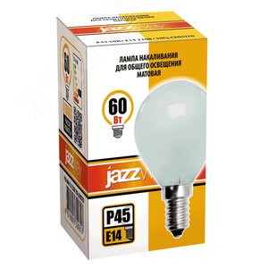 Лампа накаливания P45 240V 60W E14 frosted 3320317 JazzWay - 2