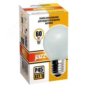 Лампа накаливания P45 240V 60W E27 frosted 3320324 JazzWay - 2