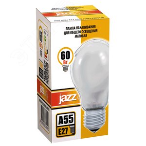 Лампа накаливания A55 240V 60W E27 frosted (БМТ 230-60-5) 3320423 JazzWay - 2
