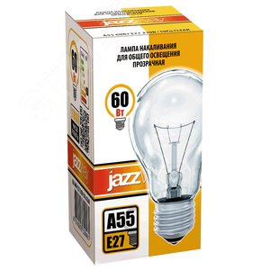 Лампа накаливания A55 240V 60W E27 clear (Б 230-60-5) 3320461 JazzWay - 2