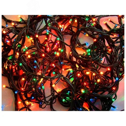 Электрогирлянда внутренняя 400 микроламп 20 м разноцветная - фото 2