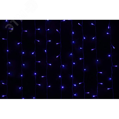 Гирлянда Занавес световой 625LED 2.5х1.5м уличный синий - фото 2