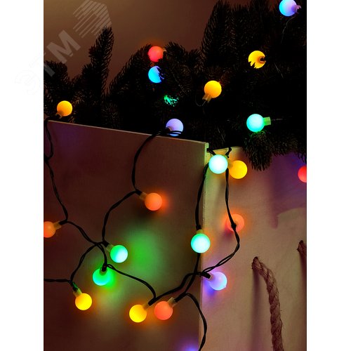 Электрогирлянда Жемчужные шарики 80LED зеленая - фото 2