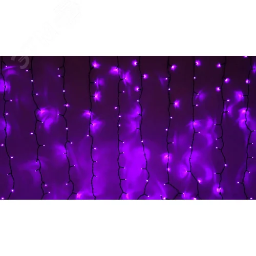 Гирлянда Световой занавес 625 LED 1.5х2.5 IP65 фиолетовая - фото 2