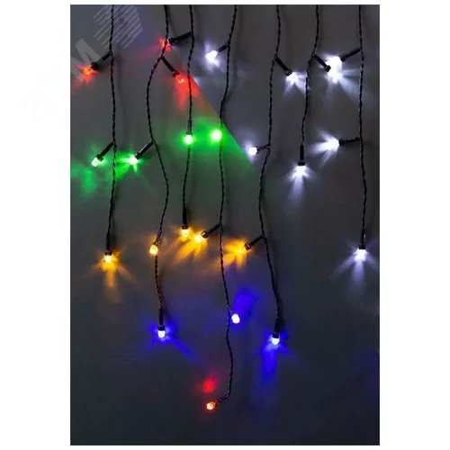 Электрогирлянда бахрома 100 разноцветных светодиодов, 2 м, IP44 до 10 соединений, WP-IC100-M-E - фото 2