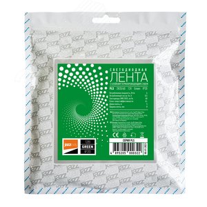 Лента светодиодная 6Вт/м 12В зеленый IP20 60 LED/м 5м - фото 2