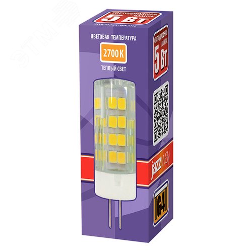 Лампа светодиодная LED 5Вт G4 теплый свет - фото 2