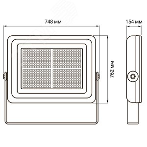 Прожектор светодиодный ДО-1000w 6500K 120000 Лм IP65 60 градусов плоский корпус - фото 5