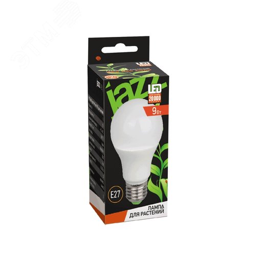 Лампа светодиодная LED 9Вт A60 Е27 для растений - фото 2