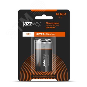 Элемент питания 6LR61, крона JAZZway Ultra PLUS, блистер, 1 шт. - фото 1