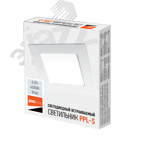 Светильник светодиодный ДВО-6w 4000K 400 Лм IP40 WH 120мм встраиваемый квадрат - фото 4