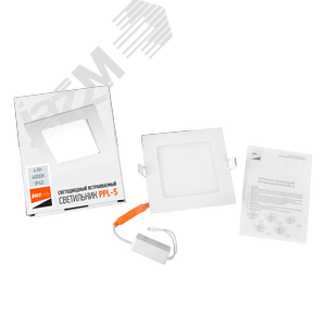 Светильник светодиодный ДВО-6w 4000K 400 Лм IP40 WH 120мм встраиваемый квадрат - фото 7