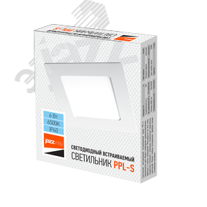 Светильник светодиодный ДВО-6w 6500K 400 Лм IP40 WH 120мм встраиваемый квадрат - фото 4