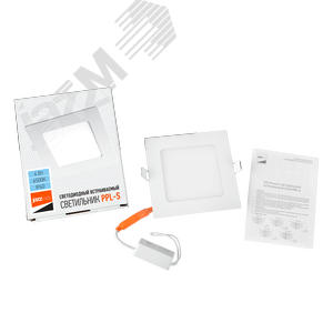 Светильник светодиодный ДВО-6w 6500K 400 Лм IP40 WH 120мм встраиваемый квадрат - фото 7