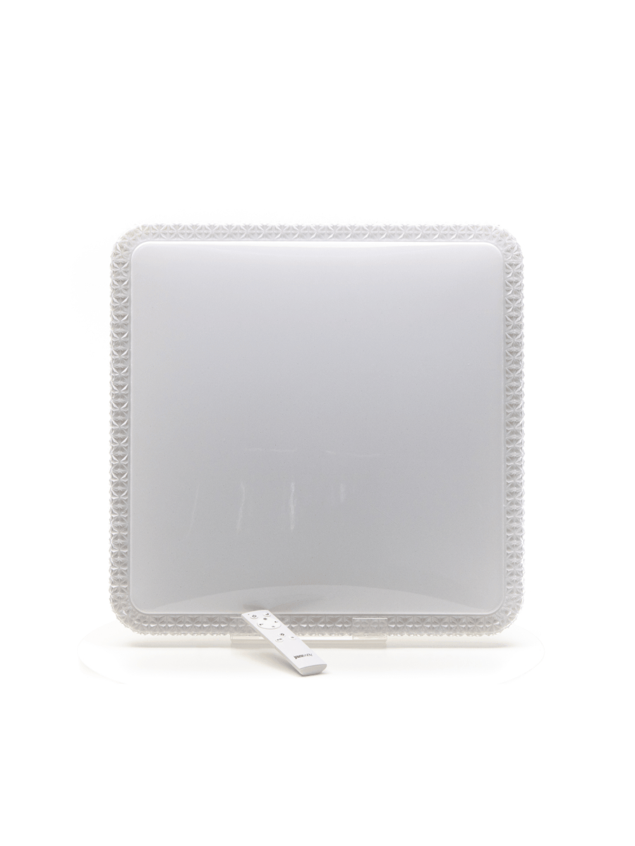 Светильник светодиодный ДБО-60w матовый квадратный декорированный с эффектом 'звездное небо' регулировка цветовой температуры 3000-6500К светового потока 420-4200 Лм и режима освещенности с пультом управления и таймером выключения - фото 3