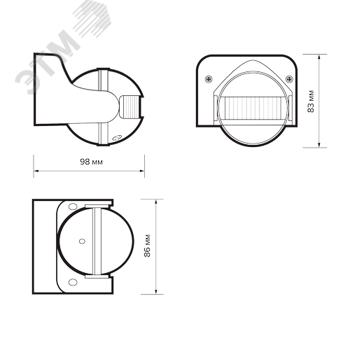Датчик движения PMS-IR 009 1200 Вт 180 градусов 12м IP44 WH - фото 2
