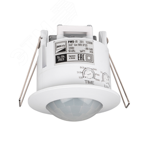 Изображение товара Датчик движения PMS-IR 201 1200 Вт 360 градусов 6м IP20 WH (шт)