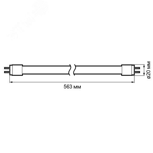 Лампа LED 8вт G5 холодный белый (установка возможна после демонтажа ПРА),стекло - фото 2