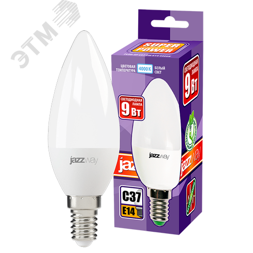 Лампа светодиодная LED 9w E14 4000K свеча - фото 3