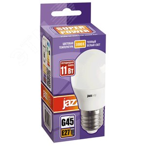 Лампа светодиодная LED 11Вт 230Вт E27 теплый матовый  шар 5019331 JazzWay - 2