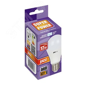 Лампа светодиодная LED 12w E27 4000K груша 230/50 5019607 JazzWay - 2