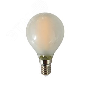 Лампа сетодиодная декоративная LED 6w E14 4000K шар матовый филамент 230/50 Jazzway