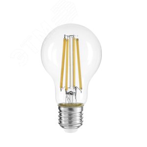 Лампа сетодиодная декоративная LED 12w E27 3000K груша прозрачная филамент 230/50 Jazzway
