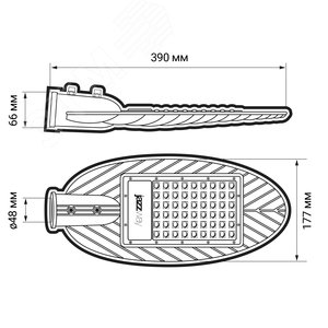 Светильник светодиодный промышленный уличный ДКУ- 70w 4000K 6860 Лм IP65 AC190-260V (2г.гар) - фото 6