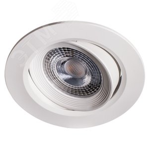 Светильник светодиодный точечный встраиваемый ДВО-7Вт 3000К 500 500Лм IP40 38 град круглый поворотный белый - фото 3