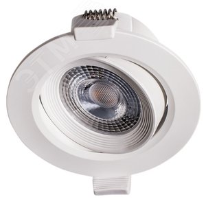 Светильник светодиодный точечный встраиваемый ДВО-7Вт 3000К 500 500Лм IP40 38 град круглый поворотный белый - фото 4