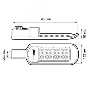 Светильник  светодиодный ДКУ- 50w IP65 4000K  7000Лм серый 5023086 - фото 6