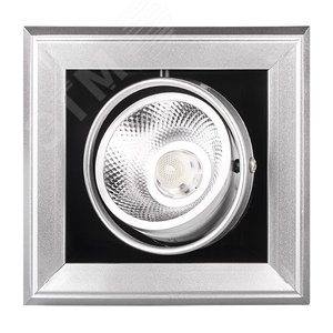 Светильник светодиодный встраиваемый карданный ДВО-1x9W 4000K 24 град GREY IP40 - фото 1