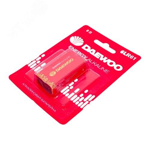 Элемент питания 6F22 9V DAEWOO солевая Energy Alkaline блистер, 1 шт. - фото 3