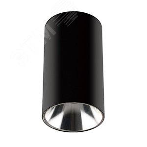 Светильник светодиодный ДПО GU10 без лампы круглый черный корпус серебряный рефлектор Jazzway