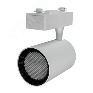 Светильник трековый однофазный ДПО LED-25 Вт 2160 Лм 3000К IP40 белый с белой решеткой 24 град 180–250В - фото 1