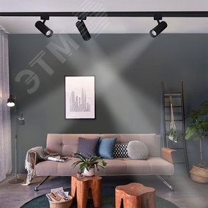 Светильник светодиодный на шинопровод ДПО-10Вт 4000К 24 град. BL черный IP40 - фото 4