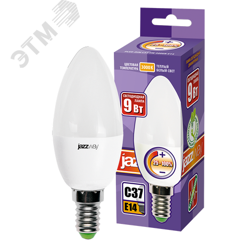 Лампа светодиодная диммируемая PLED-DIM C37 9w E14 3000K - фото 2