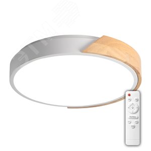 Светильник светодиодный потолочный SCANDIC ДБО-90W 4000К 7200Лм белый обрамление из натурального дерева IP20 - фото 1