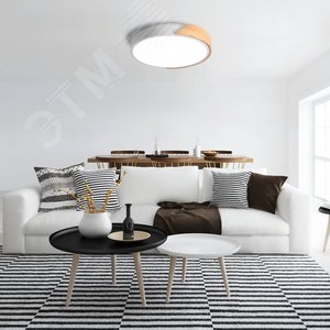 Светильник светодиодный потолочный SCANDIC ДБО-90W 4000К 7200Лм белый обрамление из натурального дерева IP20 - фото 7