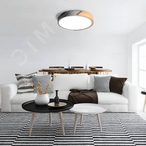 Светильник светодиодный потолочный SCANDIC ДБО-90W 4000К 7200Лм серый обрамление из натурального дерева IP20 - фото 7