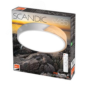Светильник светодиодный потолочный SCANDIC ДБО-90W 4000К 7200Лм серый обрамление из натурального дерева IP20 - фото 8