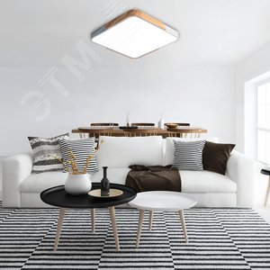 Светильник светодиодный потолочный SCANDIC ДБО-36W 4000К 7200Лм белый обрамление из натурального дерева IP20 - фото 4