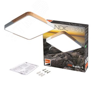 Светильник светодиодный потолочный SCANDIC ДБО-36W 4000К 7200Лм белый обрамление из натурального дерева IP20 - фото 7